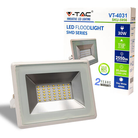 V-TAC 30W E-Serie G2 SMD LED Flutlicht, Weiß, Naturweiß, IP65 (1/5)