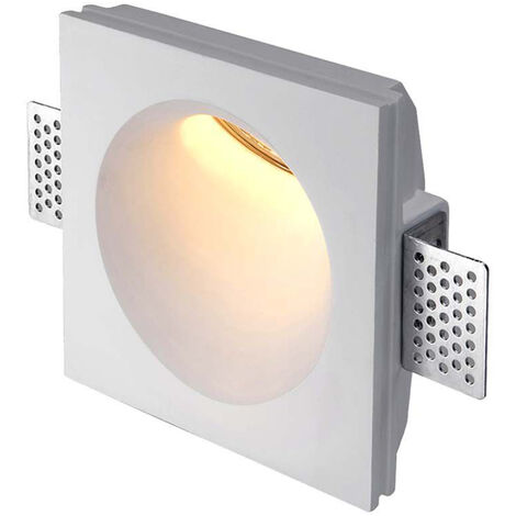 V-TAC Quadratische GU10 LED-Einbaustrahlerhalterung aus weißem Gips