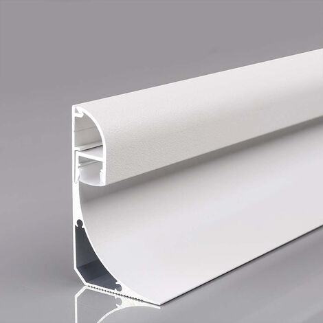 V-TAC Silbernes Eck-Aluminiumprofil für LED-Streifen, undurchsichtiger Diffusor, 2000 x 60 x 36 mm