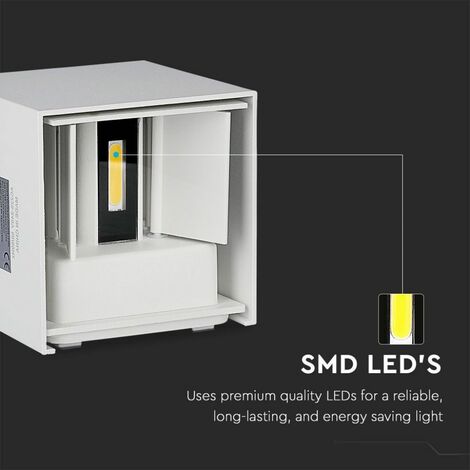 Led wandleuchte v-tac 217079 vt-759-n - ip65 5w 3000k-weiß