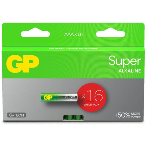GP Battery Super Alkaline Batterie 1,5 V Mini Stylus AAA / 15 A / LR6 16 Stück (1/5)