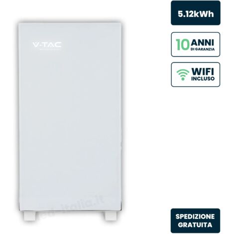 V-TAC Speicherbatterie 5,12 kWh LFP 100 Ah IP20 Weiß glänzend 10 Jahre Garantie