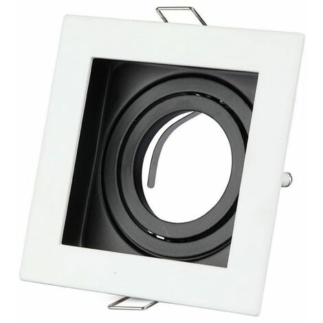 V-TAC Quadratische LED-Einbaustrahlerhalterung GU10 und GU5.3 (MR16) Farbe Weiß Einstellbar