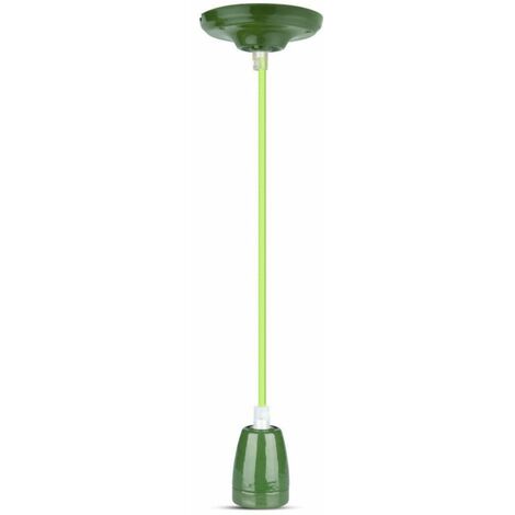 V-TAC VT-7998 Hängendes Licht 1MT E27 Hochfrequenzporzellan Lampenhalter Ф47mm IP20 Grün - SKU 3805