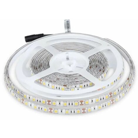 V-TAC Streifen LED SMD5050 11W/m 5m 60 LED/m 12V Warmweiß IP65 10mm (1/5)