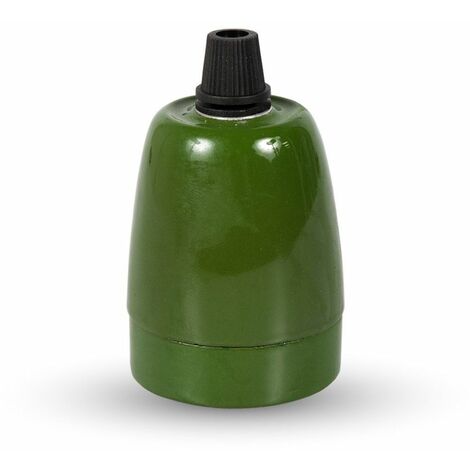 V-TAC Lampenfassung für E27 Glühbirnen (max. 60 W) Porzellanserie, Farbe Grün