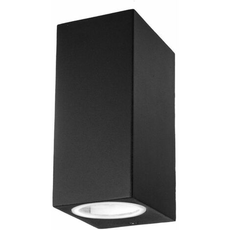 V-TAC Doppelter LED-Wandstrahlerhalter 2GU10 Quadratisch Aluminium Schwarz IP44
