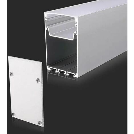V-TAC Aluminiumprofil Milchig – 2 M Länge, Für LED-Stripes, Einfach Zu Montieren