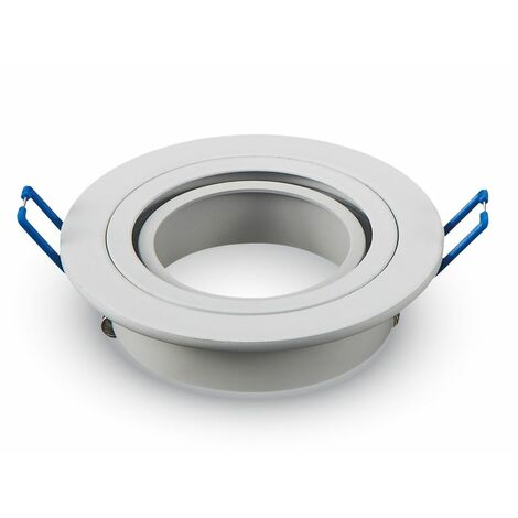 V-TAC Runder LED-Einbaustrahlerhalter GU10 und GU5.3 (MR16) Farbe Weiß Einstellbar