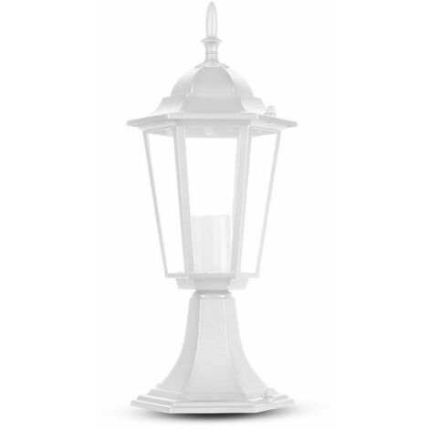 Robuste Außen Steh Laterne Alu Landhaus Stil Garten Deko Glas Leuchte weiß matt E27 V-Tac 7075