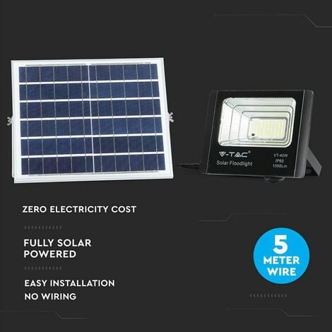 V-TAC LED-Strahler mit Fernbedienung und Solarpanel 16W 6000K
