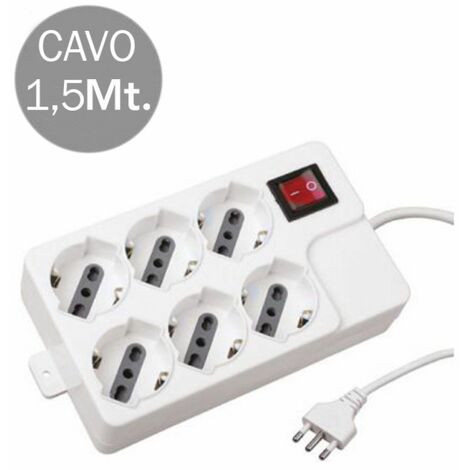 Bypass-Steckdose 2P+T 10/16A – Set Mit 10 Stück, Grau, Kompatibel Mit Bticino Living Light