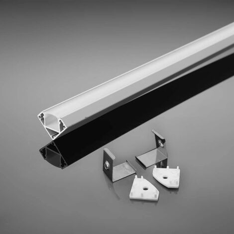 LED-Streifen in der Ecke - Einbausatz mit Diffusor - Weiß - IP20