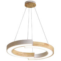 V-TAC LED Kronleuchter mit 2 Halbmonden 32W Holz 4337112cm Warmweiß
