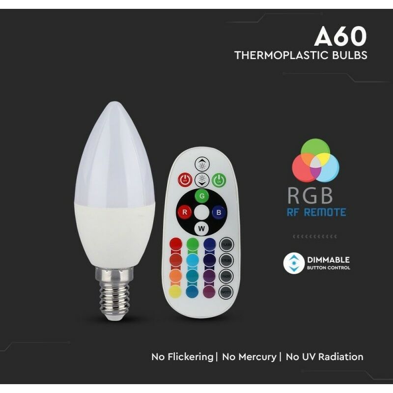 Bombillas LED 3.5W E14 P45 regulable RF Control RGB + 4000K - V-TAC