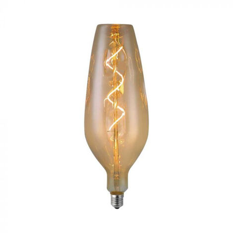 Bombilla LED V-TAC E27 4W B125 Filamento en espiral Cristal ahumado Blanco cálido