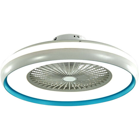 Ventilador de techo LED V-TAC de 45 W con control remoto CCT 3 en 1, color gris y azul (1/5)