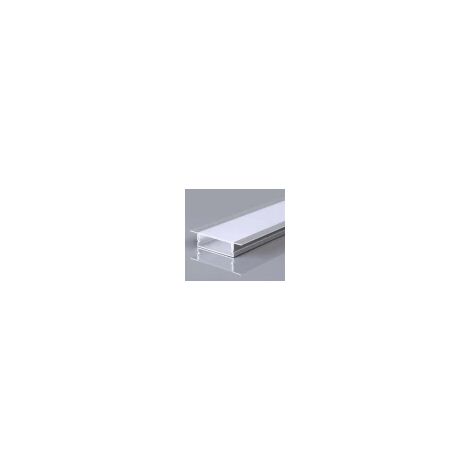 Perfil de aluminio plateado para tira LED empotrada (L mà¡x.: 12,4 mm) Cubierta satinada 2000x30x10mm