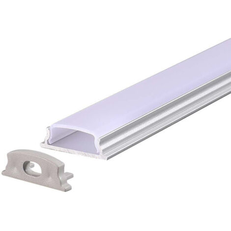 Perfil de aluminio flexible V-TAC para tiras LED, blanco satinado, 2000 x 18 x 6 mm