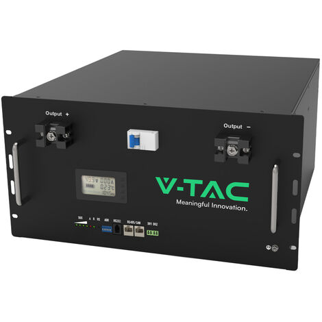 Batería de almacenamiento V-TAC de 10 kWh LFP con BMS integrado, soportes de pared incluidos, garantía de 10 años