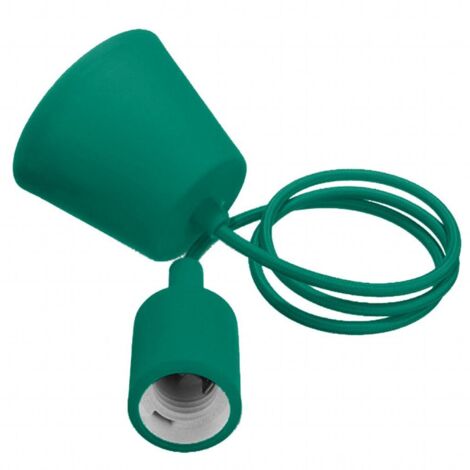 Portalámparas colgante V-TAC E27 (máx. 60 W) en silicona verde