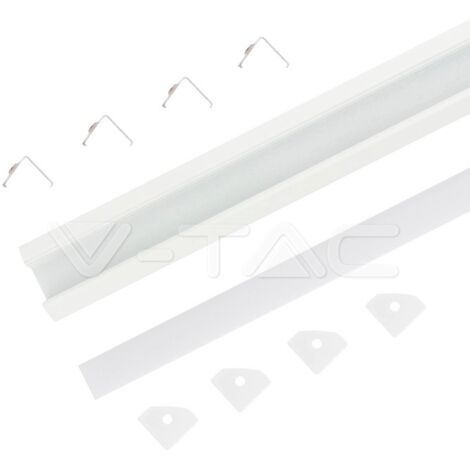 Perfil angular de aluminio blanco para tira de LED (L mà¡x.: 12,1 mm) 2000 x 26 x 19 mm