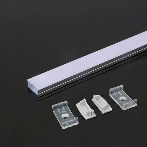 Perfíl PC Flexible para Tira LED Difusor Opal x 2M