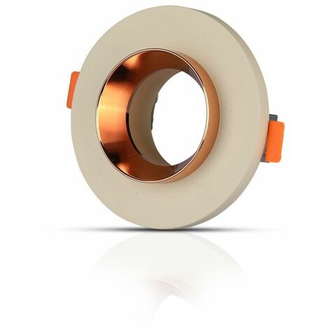 Foco LED empotrable redondo de yeso blanco V-TAC GU10 con acabado en oro rosa