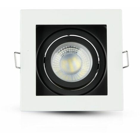 Portalà¡mparas LED empotrable cuadrado GU10 y GU5.3 (MR16) Color Blanco Ajustable