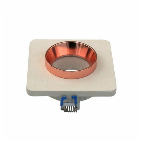 Portalámparas LED empotrable V-TAC GU10 con cuerpo de yeso cuadrado y acabado en oro blanco