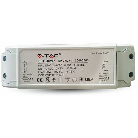 Controlador de panel LED antiparpadeo V-TAC de 29 W con cable de soldadura