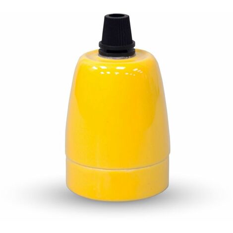 Portalámparas de porcelana V-TAC E27 (máx. 60 W), color amarillo