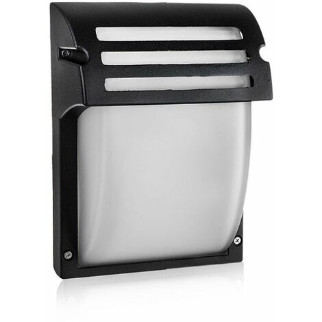 Aplique LED V-TAC, portalámparas E27 (máx. 60 W), cristal satinado negro, IP44