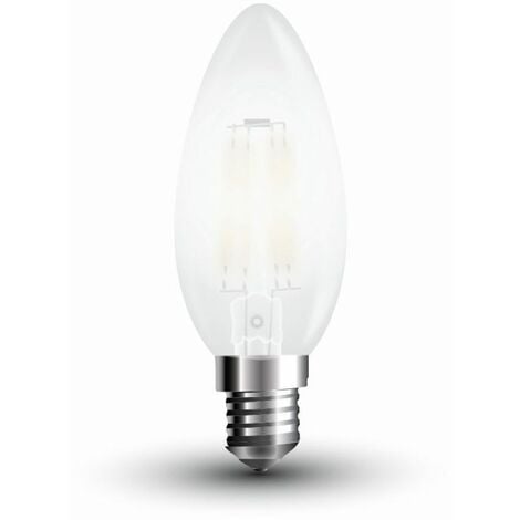 Bombilla LED tubular, blanco satinado - E14 4W 400Lm 2700K Regulable