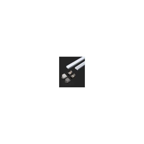 Perfil de aluminio plateado para tira LED (L mà¡x.: 12,5 mm) Cubierta satinada 2000 x 15,55 x 5,9 mm