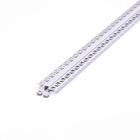 V-TAC Perfil de aluminio plateado para tira LED empotrada para cartón yeso  (L máx.: 9,5 mm) Cubierta satinada 2000 x 60 mm
