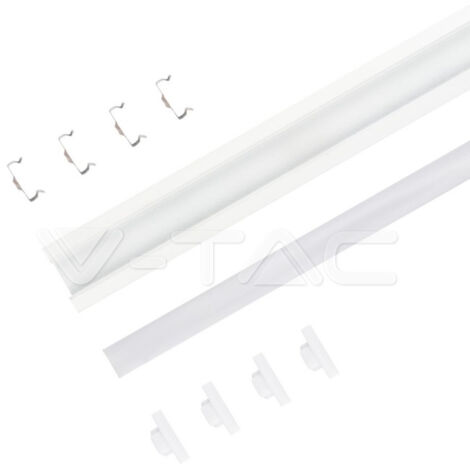 Perfil de aluminio blanco para tira LED empotrada (L mà¡x.: 12,4 mm) 2000 x 24,7 x 7 mm