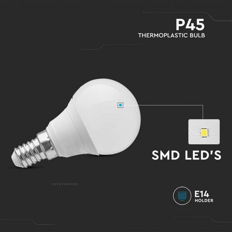 Bombilla LED V-TAC 4,5 W E14 P45 Bola VT-1880 3000 K 470 lm (1/5)