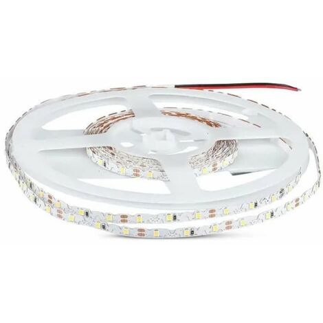 Tira LED V-TAC SMD2835 5W/m 5m 60 LED/m 12V Blanco cálido IP20 8mm Zig-Zag