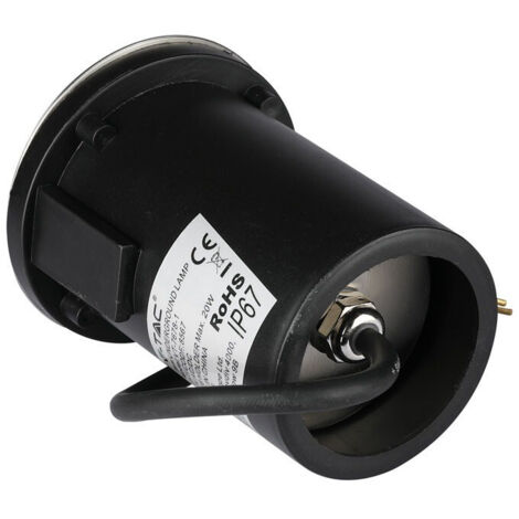Portalámparas de suelo transitable V-TAC MR16, color negro y acero, 1 haz de luz, IP65
