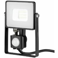 Foco halógeno LED V-TAC 10W SAMSUNG Sensor de movimiento Negro VT-10-S cálido 800lm