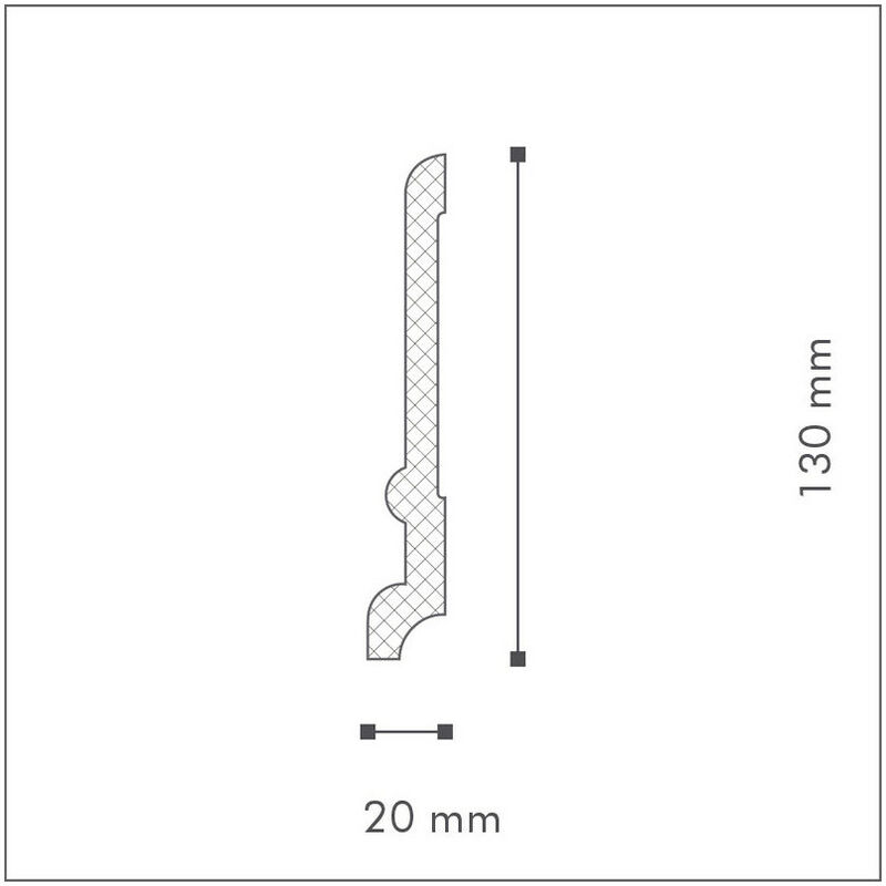 Primematik - plinthe flexible autocollante 19 x 19 mm. Longueur 20