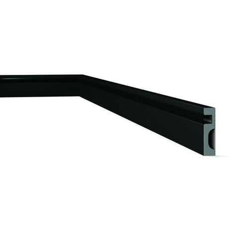 NMC – Plinthe murale noire 2m – Polystyrène extrudé HDPS – Éclairage indirect moderne – Largeur 2cm, hauteur 8cm