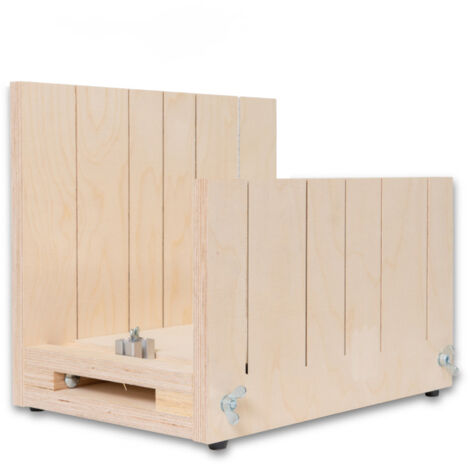NMC – Boîte à onglets en bois lamellé collé – Dimensions 355 x 335 x 405 mm – Pour coupes précises à 90° et 45° – Fixation réglable