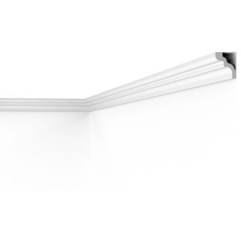 Moulure de plafond en polystyrène recyclable 50 x 45 x 2000 mm – Résistante à l'humidité – Installation facile – 1 pièce – Decoflair (1/5)