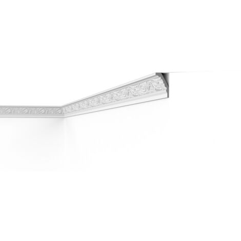Moulure de plafond en polystyrène expansé 80mm x 50mm x 2000mm – Facile à poser – Pour éclairage indirect et cacher imperfections – Decoflair