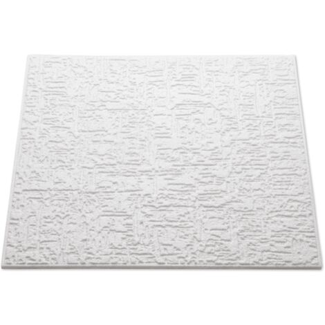 Dalle de plafond en polystyrène expansé 500 x 500 mm – Pack de 8 pièces – Pose facile pour masquer imperfections – Alternative esthétique à la peinture – Decoflair