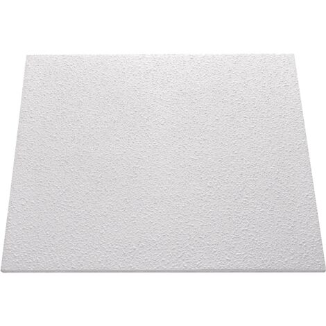 Dalle de plafond polystyrène expansé 10 x 500 x 500 mm – Lot de 8 pièces – Finition texturée pour installation facile – Decoflair