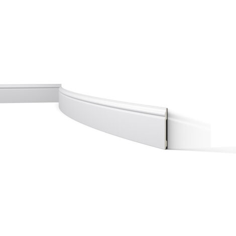 NMC – Plinthe pvc flexible 200 cm – Polyuréthane blanc – Hauteur 12 cm – Largeur 1.5 cm – Protection contre chocs et humidité
