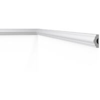 Cimaise polystyrène HD 25 x 13 x 2000 – Résistante aux chocs et à l'humidité – Lot de 2 pièces pour cuisines et salles de bains – Decoflair